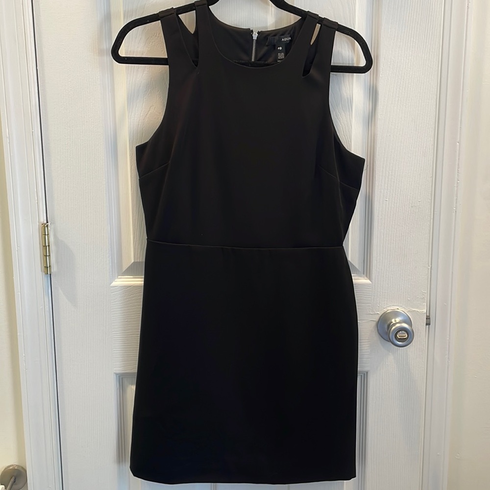 Black silk style sleeveless dress